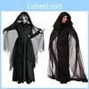 Scary Ghost Bride Costume For Women Halloween Cosplay Party Elasticity Cape Gloves Skirt S-xxl