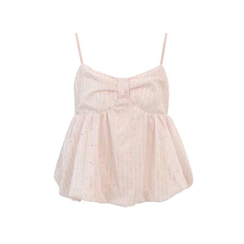 

Летняя женская сладко-острая полосатая майка - Нишевый дизайн, Возврату не подлежит Medium розовый