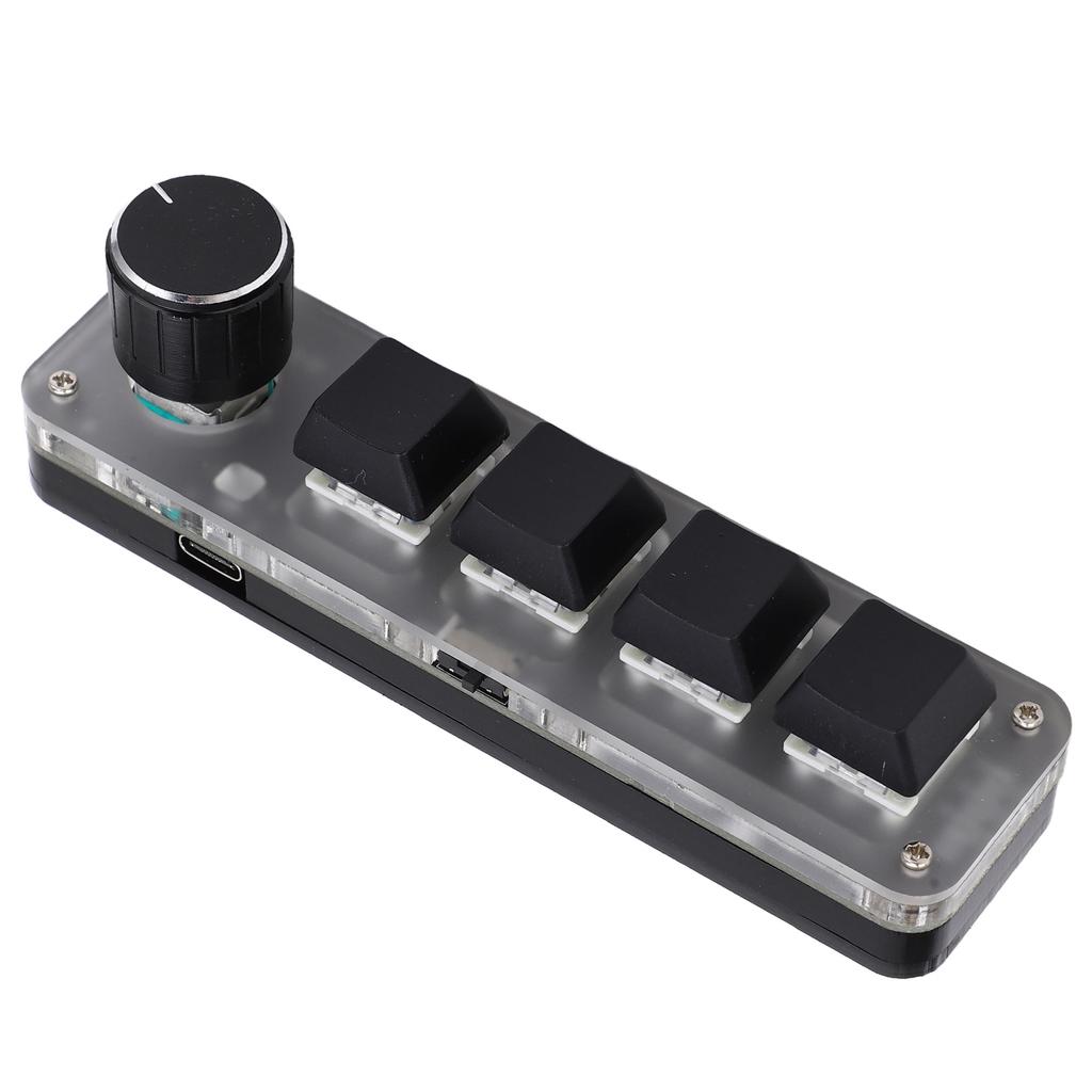 Einhändige mechanische Tastatur mit 4 Tasten und einstellbarem RGB-DIY-programmierbarem Tastenfeld für Gaming im Büro