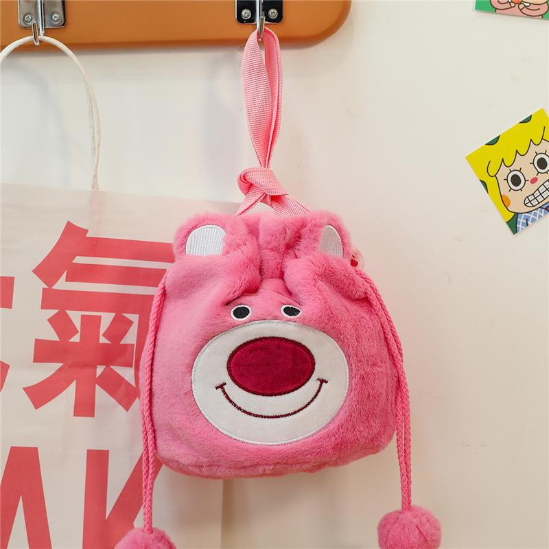 Grab machine doll cute shoulder crossbody cosmetic bag cartoon plush bag student girl bucket bag