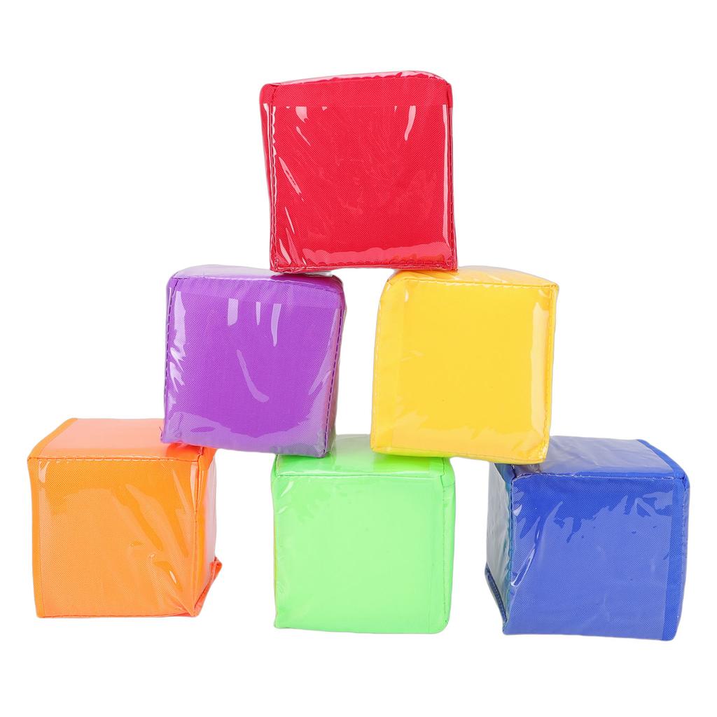 6 Stück Bildungs-Spielwürfel Weiche Schaumstoffwürfel mit 6 Seiten Klare Taschen für den Unterricht im Klassenzimmer