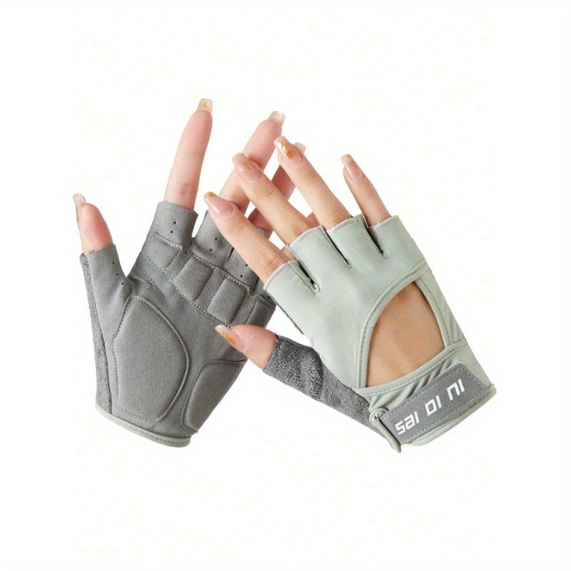 

1pair Half-Finger Sports Gloves, Suitable For Cycling, Riding Motorcycle And Skiing, Black Gloves M серый