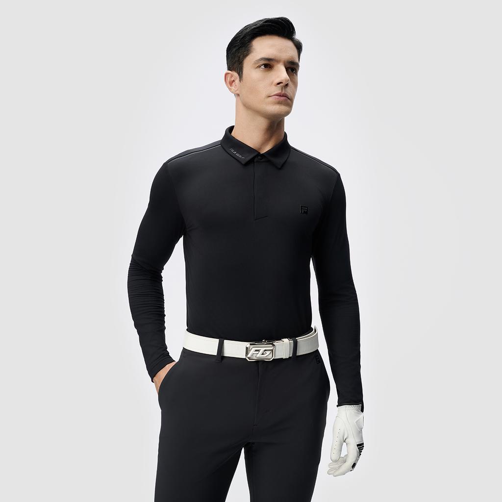 New FILA Golf Series Polo Shirt Men's Pitch Black A11M445209FBK