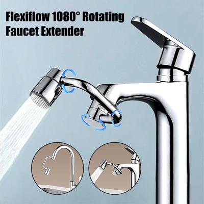 1080 Swivel Faucet Extender Universal Splash-Proof Dualed Spray Modes Rust-Proof Bathroom Sink Accessories With Adapter