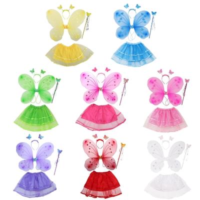 Cute Dreamlike Fairy Princess Angel Wand Butterflies Wing Headband Birthday Party Halloween Cosplay Costume Props Gifts