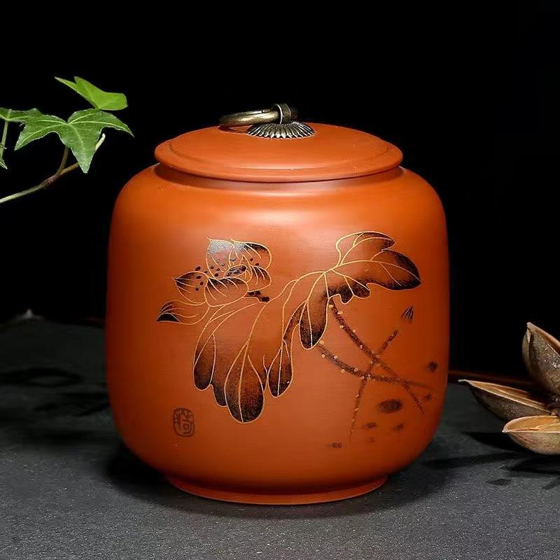 Nut Coffee Moisture-proof Jars Antique Purple Clay Tea Caddy Spice Airtight Container Home Storage Cans Candy Coffee Storage Jar
