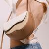 Womens Color Saddle Block Bag Wavy Layered Design Crossbody Bag Minimalist Fashion Shoulder Bag