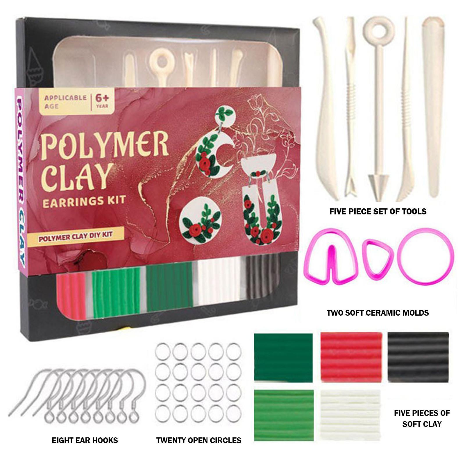 

Не требующие выпекания высушенные серьги керамический набор инструментов ручная работа DIY материал упаковка One Size