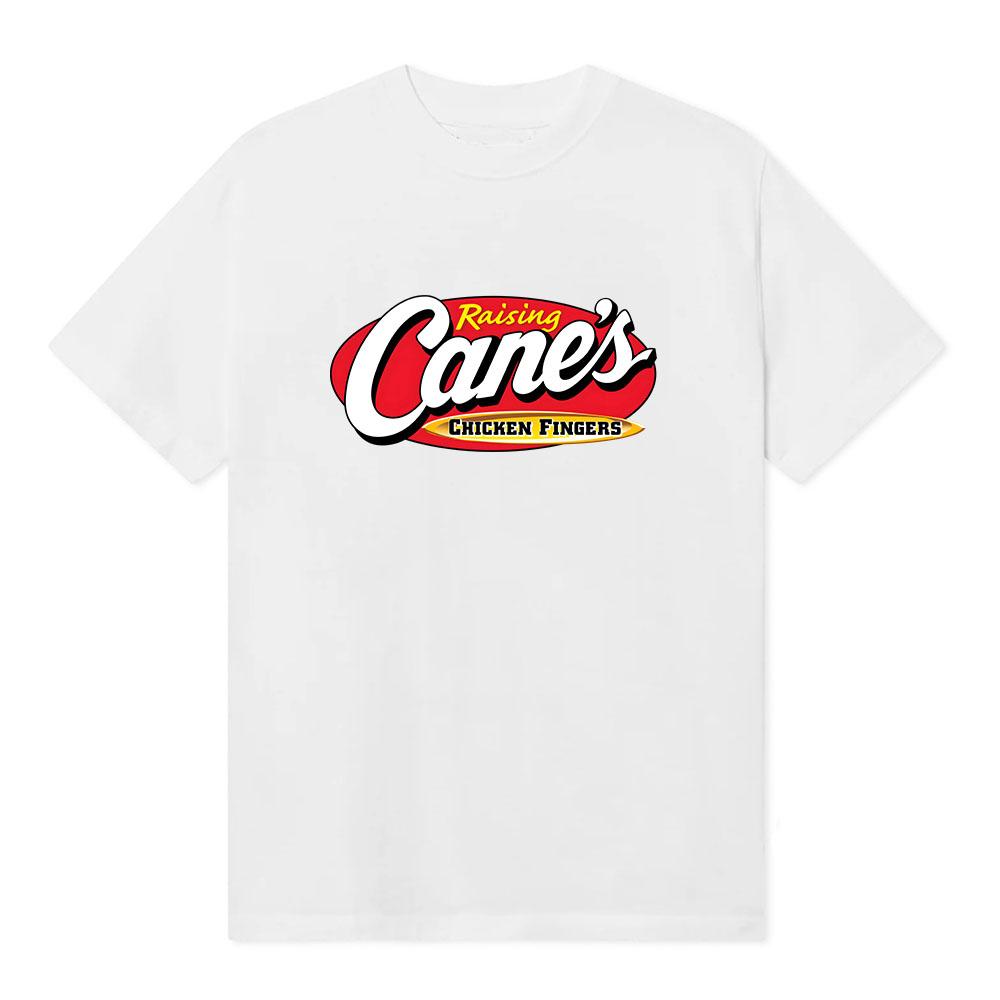 

Футболка с принтом куриных стрипсов Raising Canes Хлопок Короткий рукав Модные футболки Унисекс Уличная одежда Графическая одежда XS белый