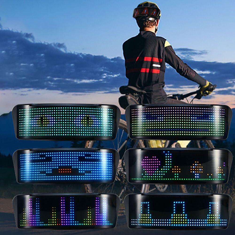 Editable Text Helmet LED Screen Full Color LED Riding LED Sign Phone Control Screen Bike Cycling