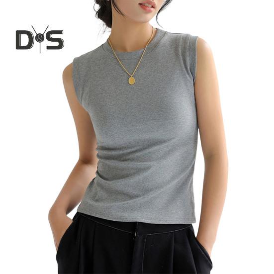 Women's Tank Top Sleeveless Cotton High Neck Crop Top Ribbed Slim Fit Basic Shirt Spring Summer Casual Outfit