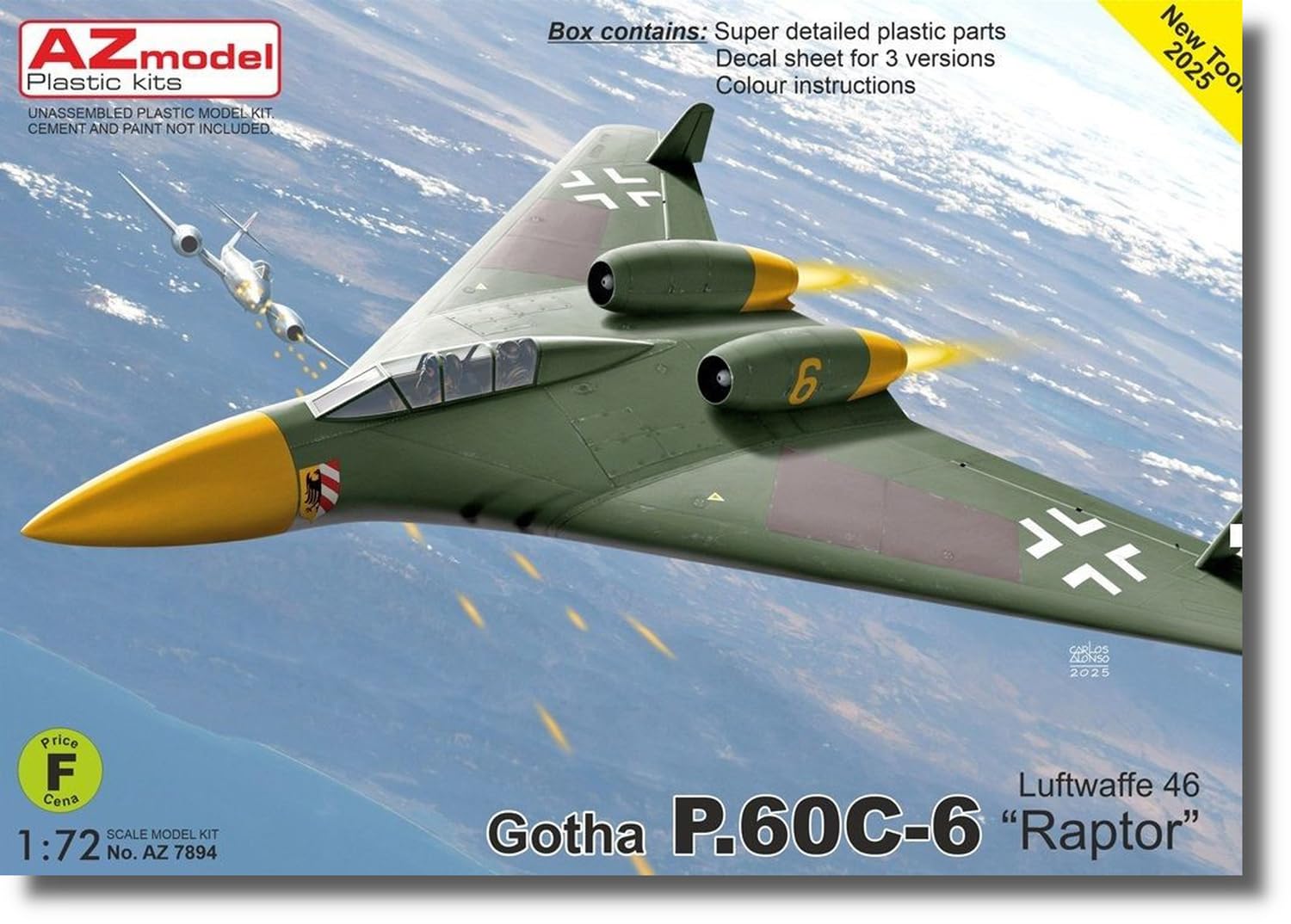 

AZ Model Gotha Raptor Luftwaffe 1946 Пластиковая модель AZM7894 1/72 P.60C-6 (Самолет)