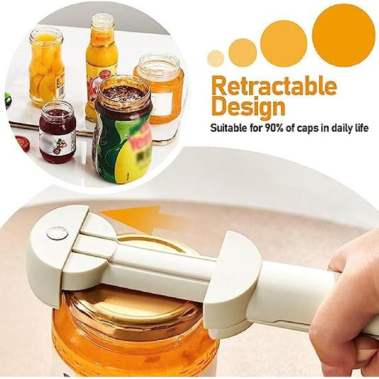 3 In 1 Retractable Jar Opener for Weak Hands, Multifunctional Magnetic Adjustable Stainless Steel Bottle Opener Can Opener Easy To Use for Children,