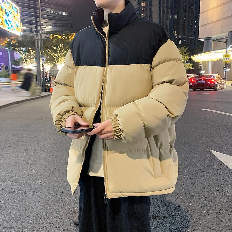 High Street Stand-Up Collar Cotton Clothing Men's Winter Loose Trend Fashion Casual Versatile Warm Cotton Jacket Teen