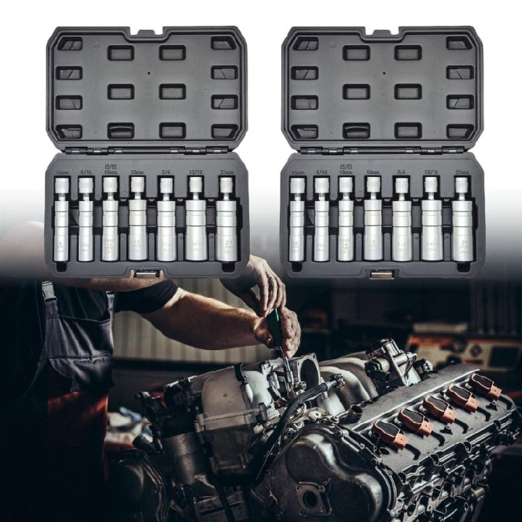14mm 16mm 18mm 21mm Magnetic Sparks Plug Socket Set 3/8 Drive Universal Joint Thin Wall Design for Various Wrenches