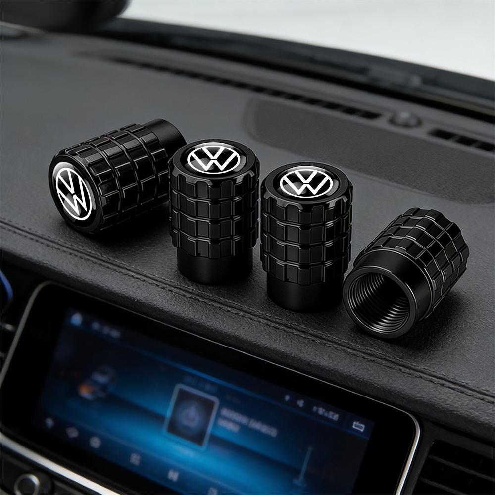 4PCS Aluminum Alloy Volkswagen Car Styling Wheel Cover Tire Valve Stem Dust Caps Auto Valve For VW Golf Passat Arteon CC VariantOJ5