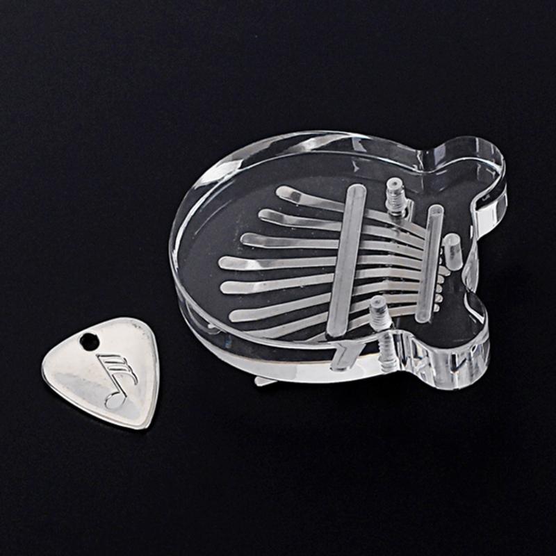 Cute Bear Shape Kalimba Acrylic Finger Pianos Transparent 8 Keys Thumb Piano with Pick Musical Instrument Gift for Girls