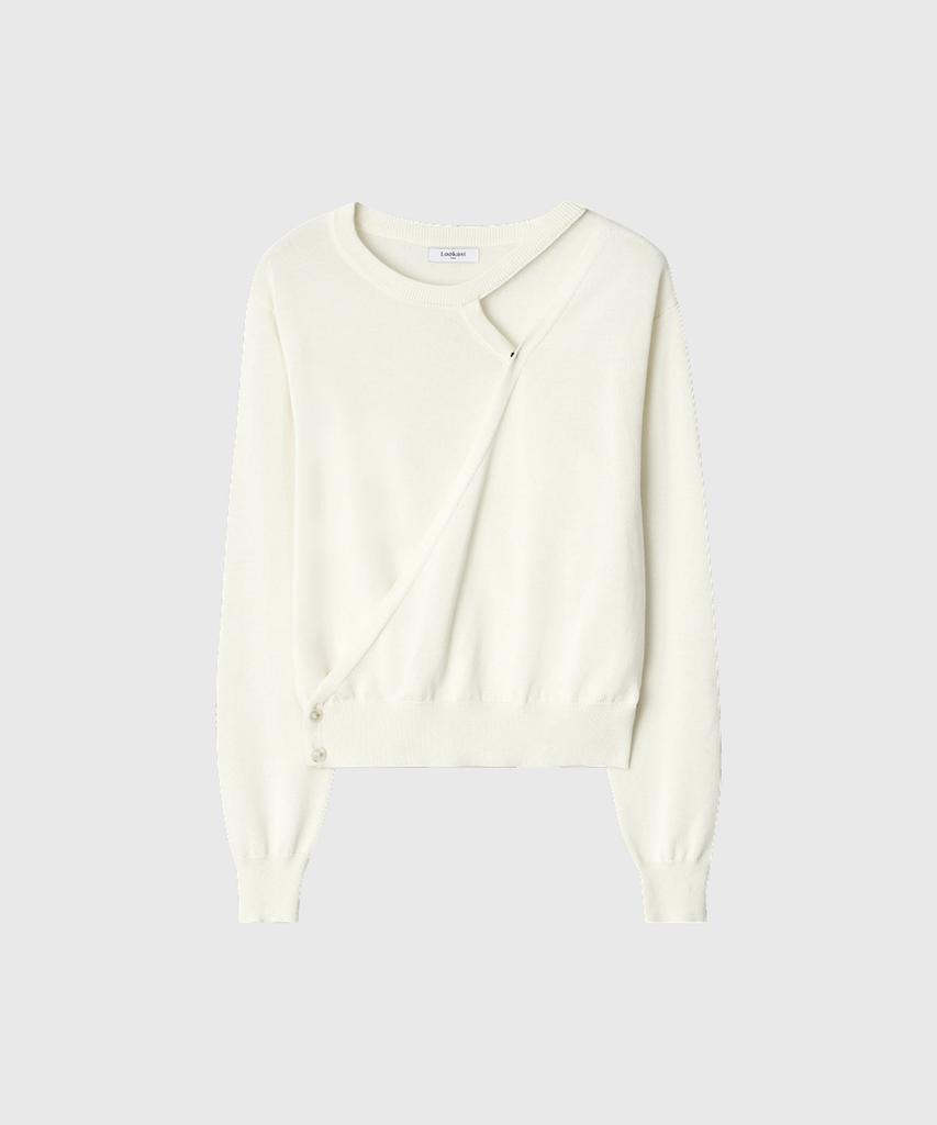 Lugkaeseuteu Karina Wool Layered Knit_Ivory