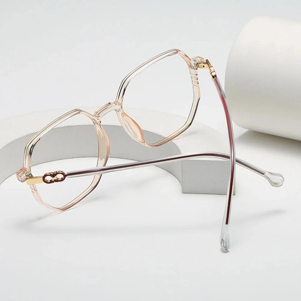 Ladies Finished Prescription Pochromic Myopia Glasses Luxury Blue Light Blocking Near Sight Eyeglasses with Diopter 0 To -5.0