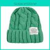 Solidcolor Twisted Womens Knitted Woolen Hat Coldresistant Winter Versatile