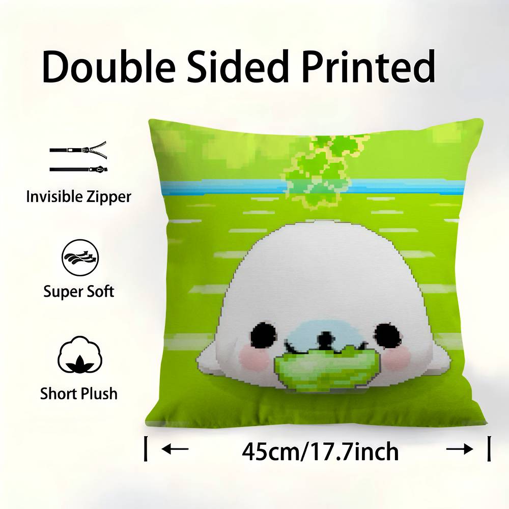 

Kawaii Cartoon Mamegoma Cushion Cover 30x50 Polyester Sofa Cushions Decorative Throw Pillows Home Decoration Pillowcover 30X30cm
