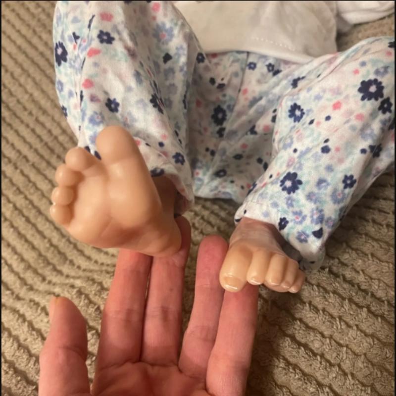 Lebensechte 18'' 46 cm wiedergeborene Kleinkindpuppe mit vollem Vinylkörper, schlafendes Mädchen, Zwilling, weiche Baumwolle, Frühgeborenenpuppen für Kinder, Geburtstagsgeschenk, LOL-Spielzeug