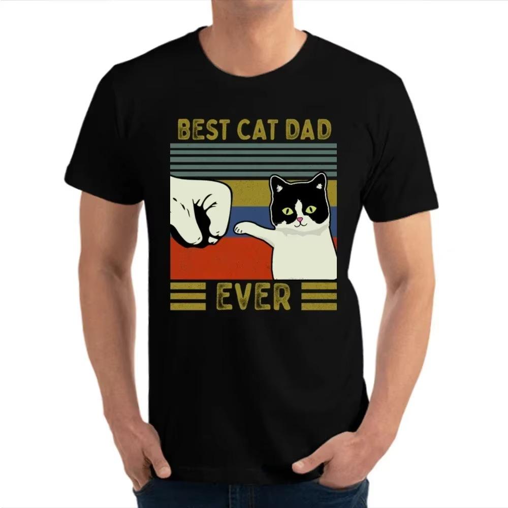 Tshirt Men Harajuku Graphic T Shirts Best Cat Dad Ever  Daddy RetroT  Lover Father Camisa Funny   Birthday