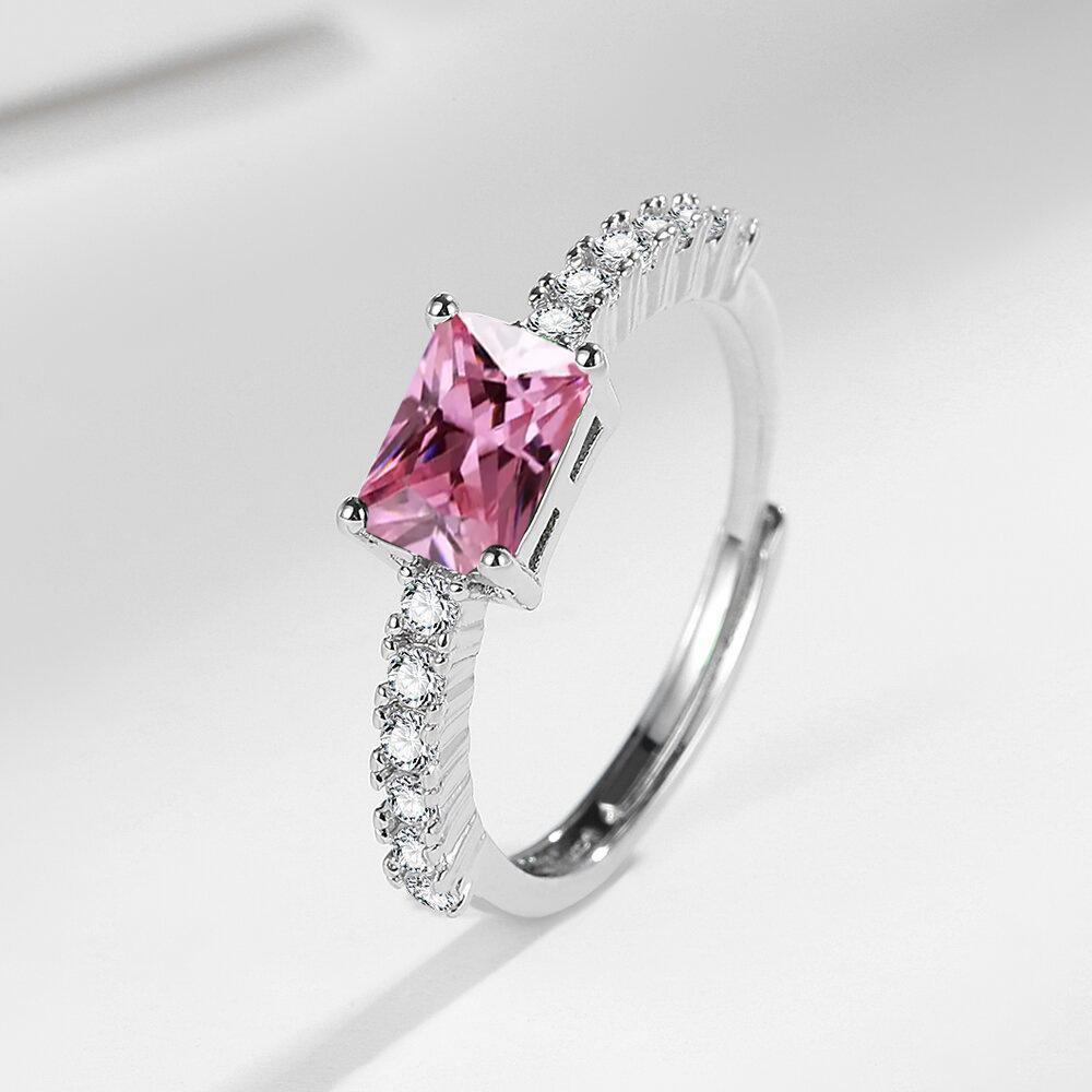 2026 Small Sugar Cube Zir*****pen Ring Women s Inlaid Zircon Light Luxury Exquisite Index Finger Ring High-end Fashion Ring Resizable