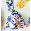 Traje de baño de verano de encaje sexy de 2 piezas con estampado de flores, conjunto de bikini push up, ropa de playa para mujer
