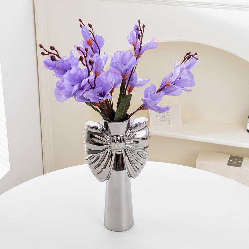 28cm Modern-Minimalistische Schleife Keramikvase, Perfekte Büro Wohnzimmer Dekoration, Ideal Hydrokulturpflanzen & Heimdekor