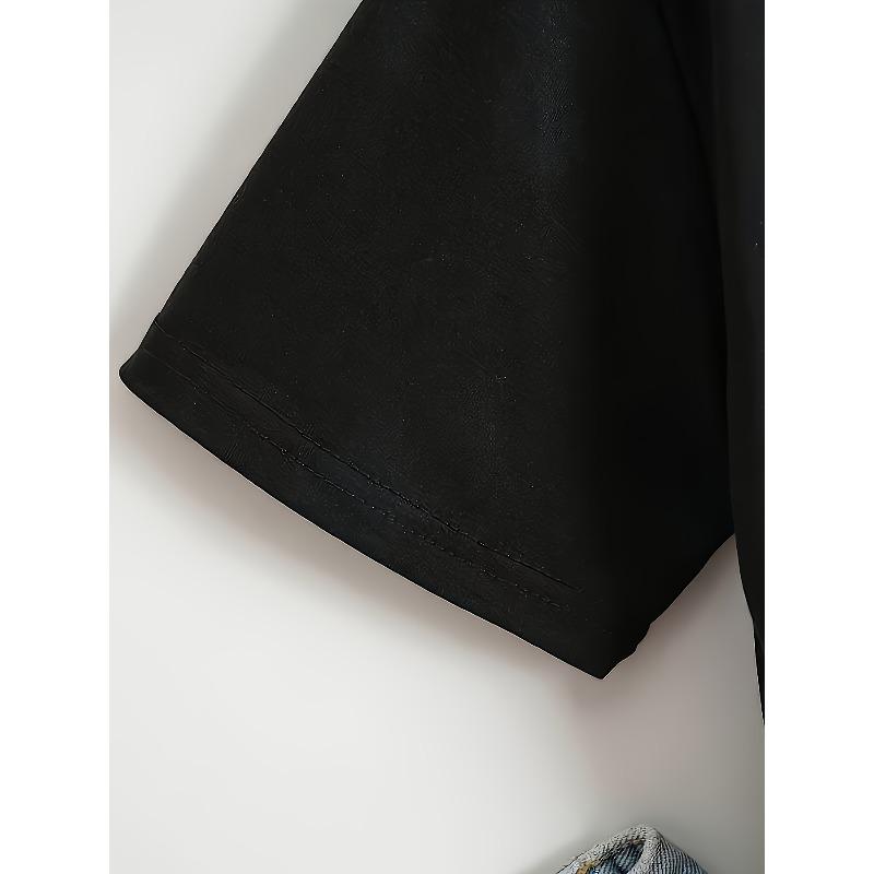 European Size Women's Comfy Blend T-Shirt with Floral Print - Casual Round Neck, Stretch Fit, Machine Washable