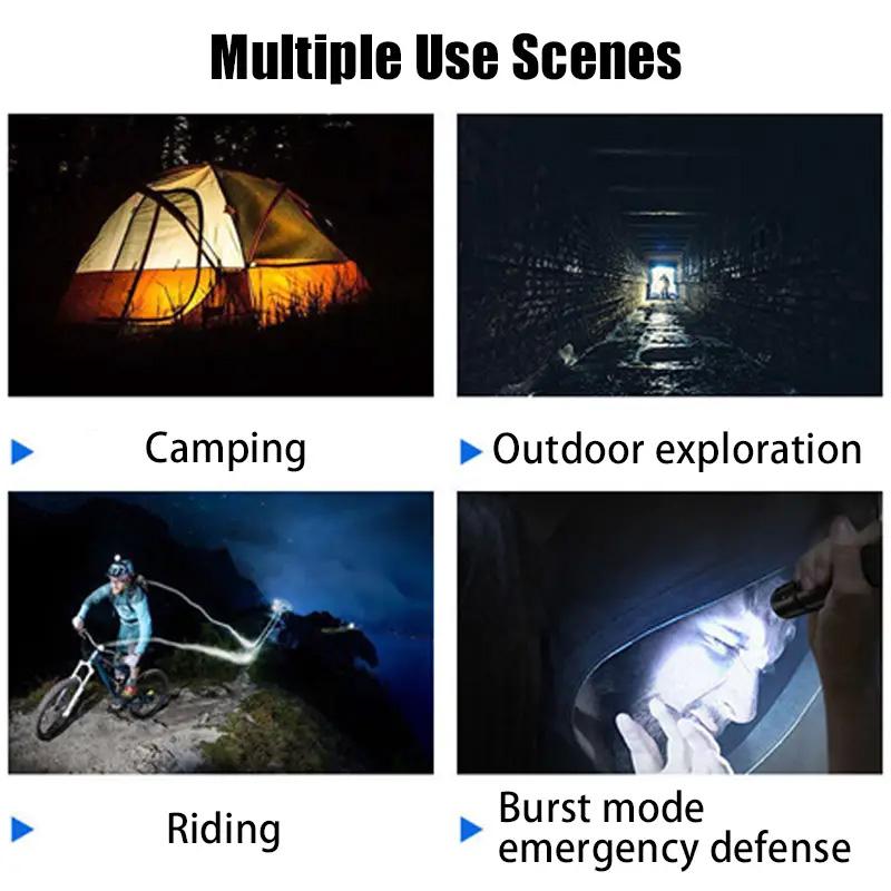 Mini Torch Rechargeable LED Flashlight High Power Zoom Fishing Light Waterproof Outdoor Lighting Camping Emergency Lantern