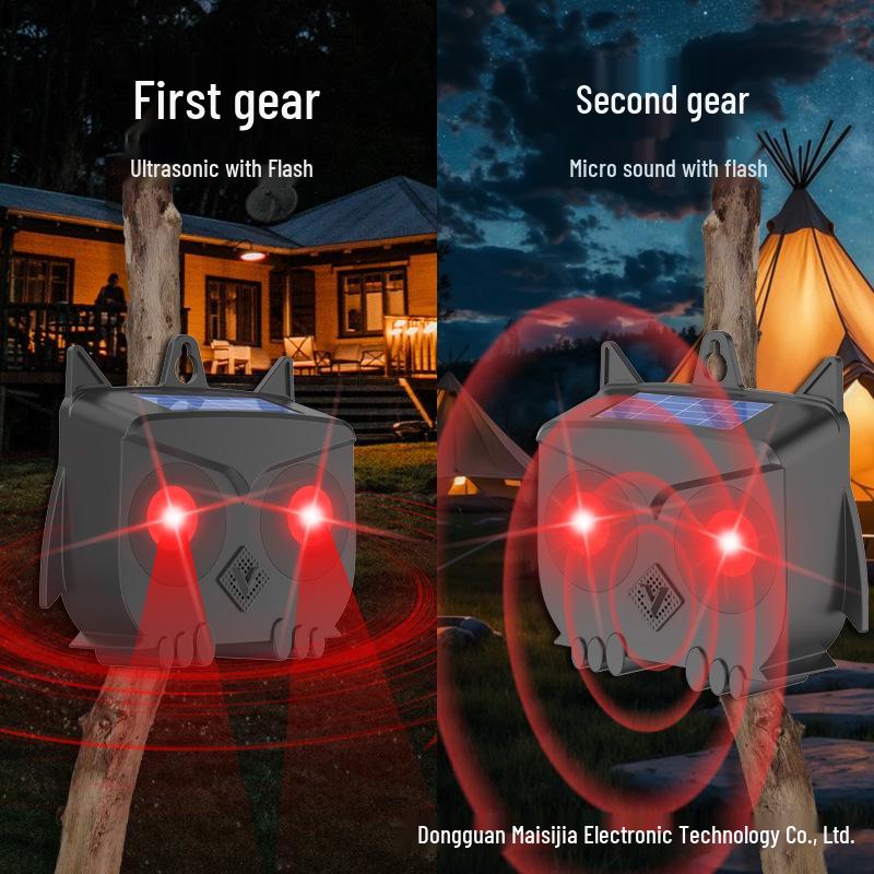 Solar-Powered Ultrasonic Mouse, Bird, and Snake Repeller for Outdoor Use