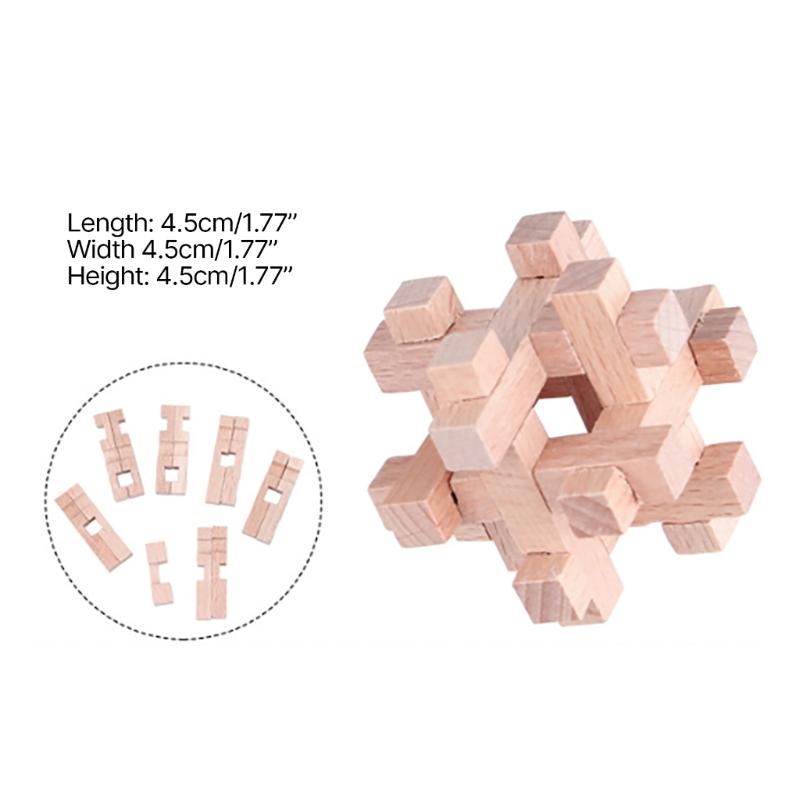 9Pcs Wooden Brains Teasers Puzzle Logics Mind Puzzle Box Locks Removing Assembling Toy for Party Decoration
