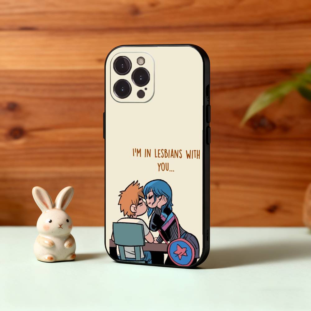 Anime S-Scott P-Pilgrim Phone Case For iPhone17,16,15,14,13,12,Plus,Pro Max, 5G Others Soft Black Cover