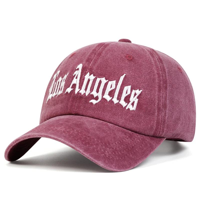 Unisex LOS ANGELES Personality Embroidery Wash Baseball Caps Spring Autumn Outdoor Adjustable Casual Hats Sunscreen Hat Cap