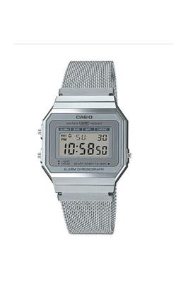 Vintage Series Digital Gray Dial Ladies Silver Chain Watch-A700WM-7ADF (D170), Digital. , 37.4×35.5×6mm,