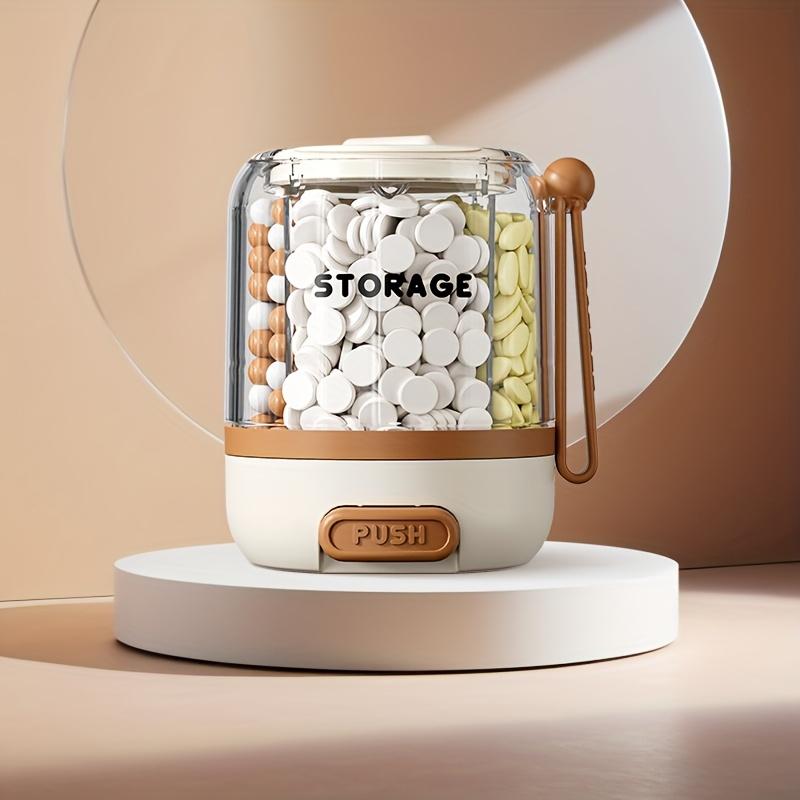 1pc Portable Large Capacity Pill Divider Bottle, 4-Compartment Removable Partition Vitamin Storage Box with Anti-Mix Design