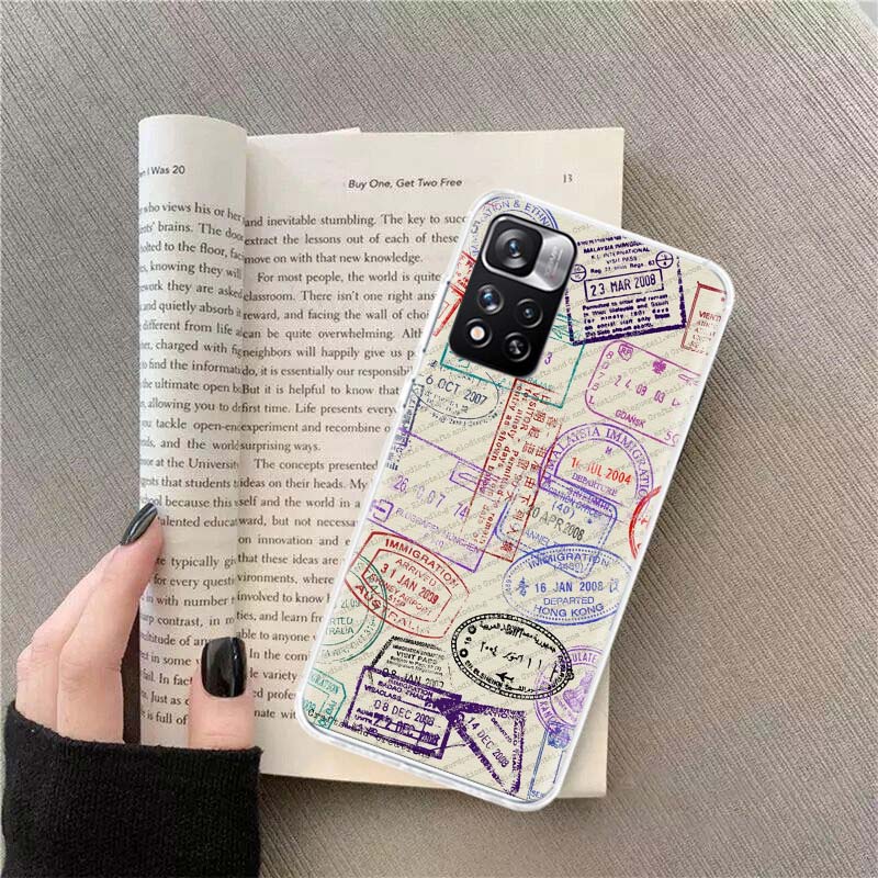 

Travel Visas on Passports of Various Countries Phone Case For Redmi Note 13 12 Pro Plus 14 15 Pro 5G 11 11T 11E 11S 10 Pro 10S 9 Redmi Note 10(10S)4G