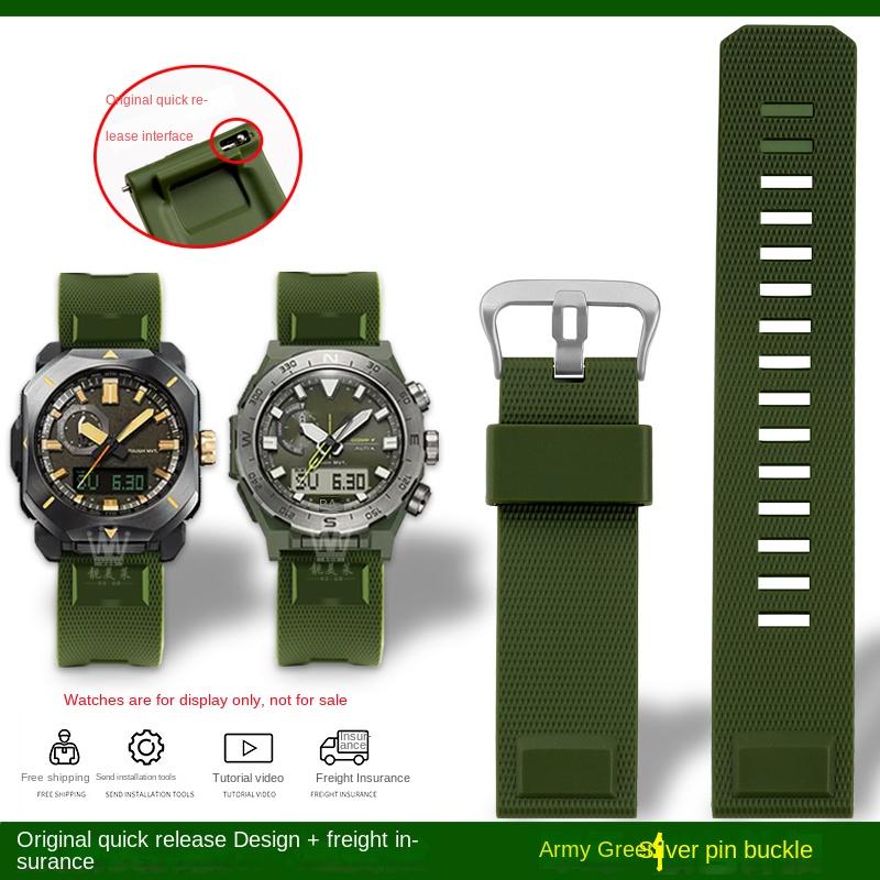 23 мм Для Casio PROTREK PRW-6900Y PRW-6800 PRW-3400 PRW-60/PRW-70/PRW-50Y силиконовый ремешок для часов Браслет с быстросъемным креплением 23mm