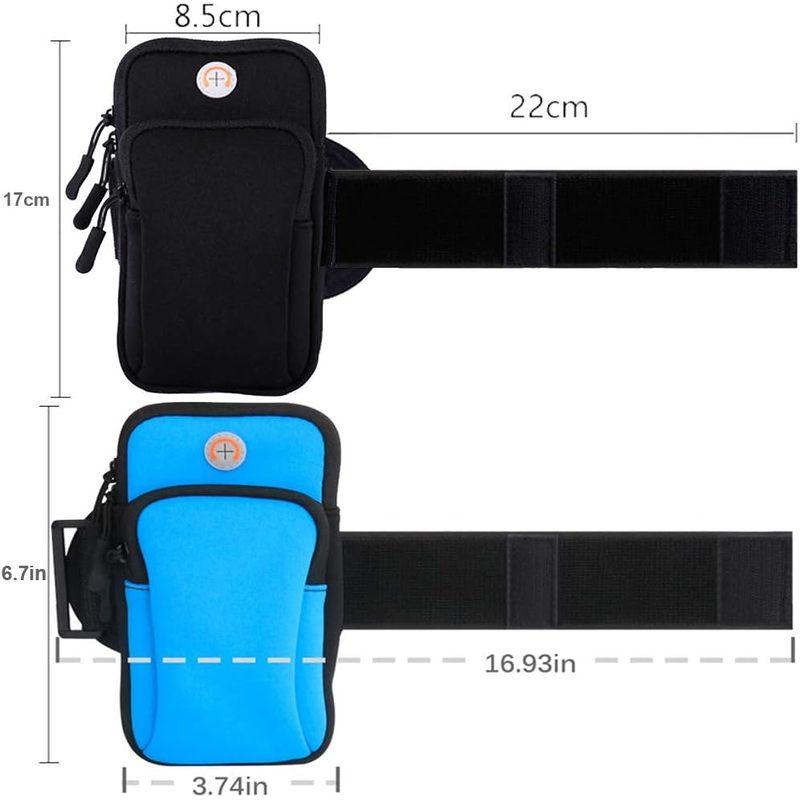 2 Pack Running Armband Arm Phone Holder for Running Cell Phone Armband Arm Case Bag Pouch for Gym Workout Jogging,hj 6