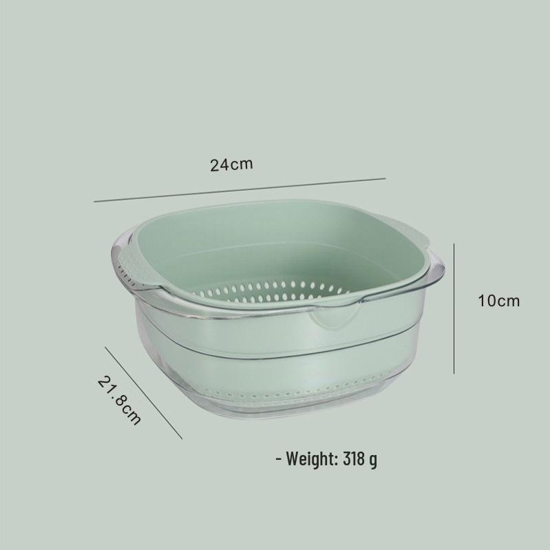 Transparent PET Plastic Multi-purpose Draining Basket - Drop-Resistant, Dustproof, Ideal for Vegetables & Fruits