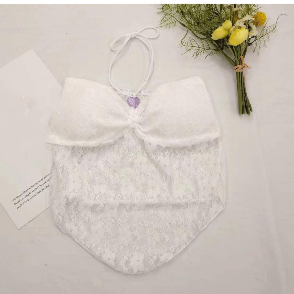 Hollow Lace Halter Camisole - Sexy letní top bez ramínek pro ženy