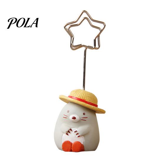Waterproof Note Holder Desktop Memo Clip Stand, Cartoon Animal Message Holder, Cute Resin Base Photo Hand-painted Display Clip, Table Number Name Card