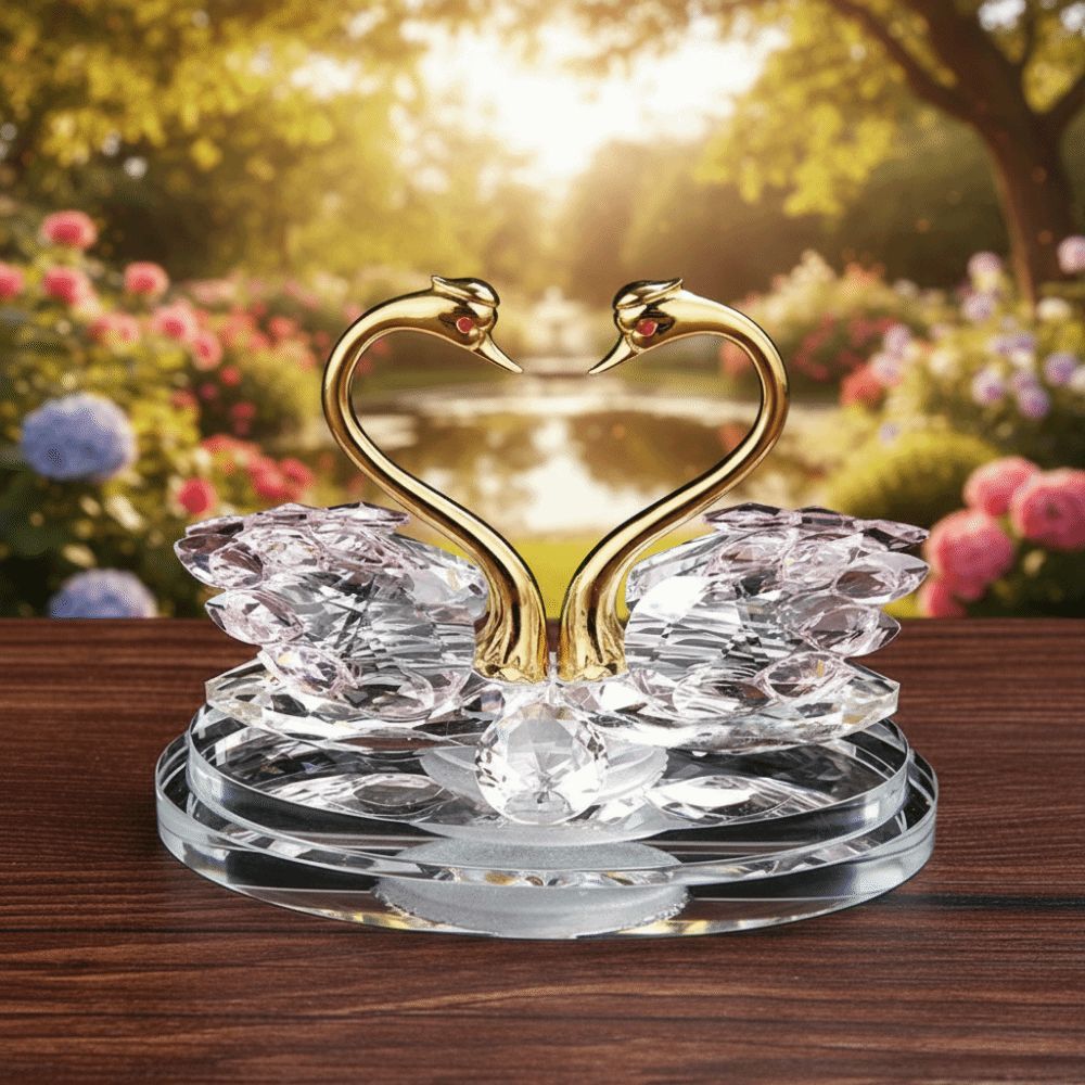 Exquisite Crystal Crystal Swan Ornaments Light Luxury Glass Swans Swan Figurines Car Interior