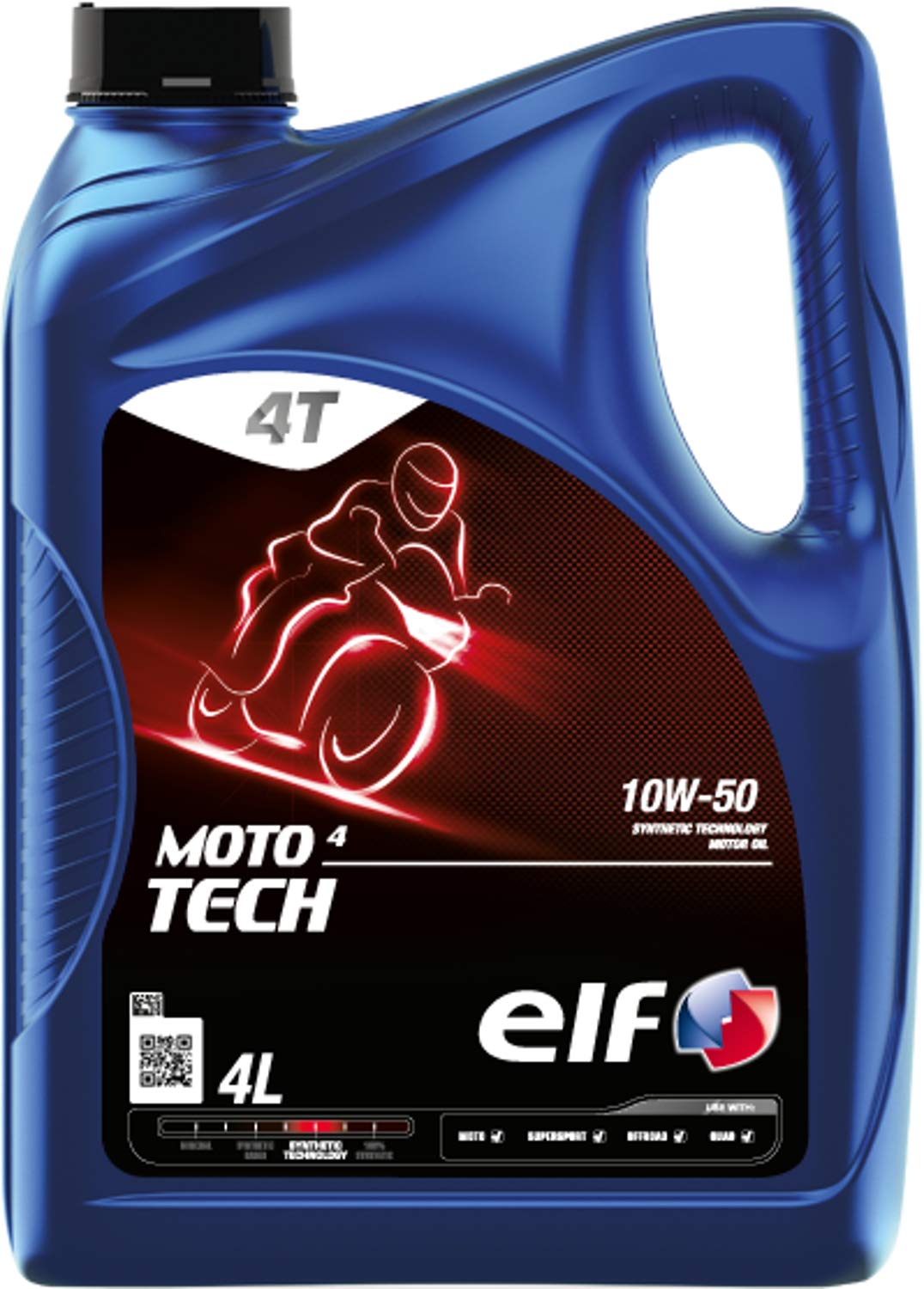

ELF MOTO 4 TECH 10W-50 Повністю синтетична моторна олива для мотоциклів, 4 л