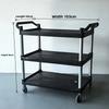 Three Layer Large Capacity Service Cart for Restaurants Hotels Mobile Push Cart Four Wheel Food Trolley Easy Transport Trolley