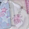 Stylish Acrylic Alloy Keyring Beaded Keychain Accessory for Phones and Purses