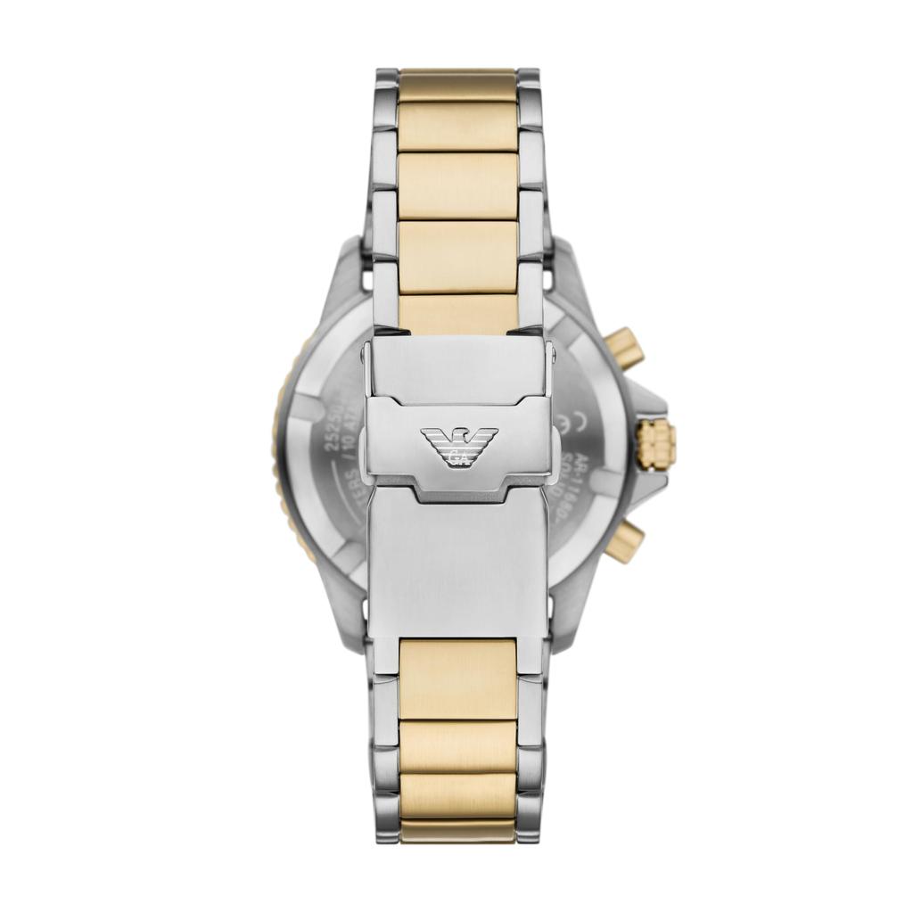 Emporio Armani World Explorer Chronograph Stainless Steel AR11740 Men's Solar-Powered Two-Tone Watch,