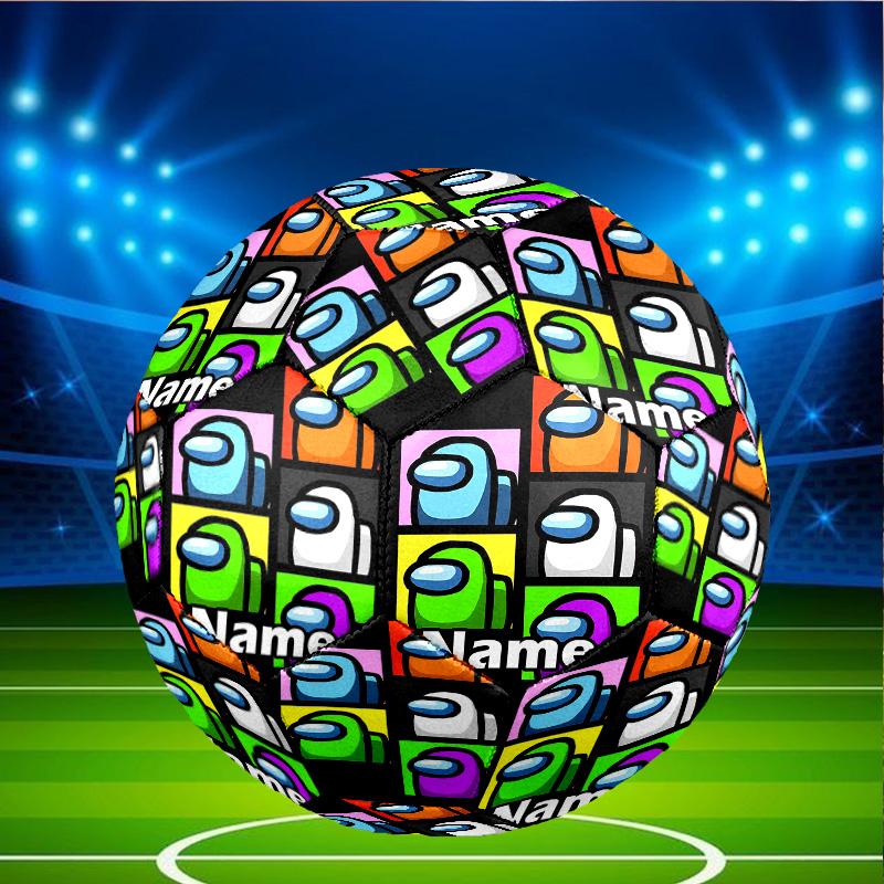 Custom Name Personalized Among Us Print Size 5 Soccer Ball Training & Match Football, for Team, Kicking, Gift for Football